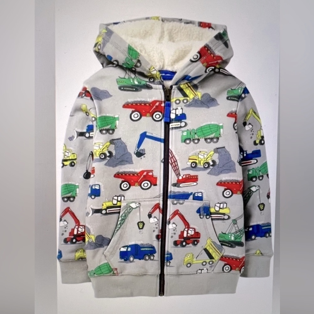 Mini Boden Shaggy-lined Printed Hoodie